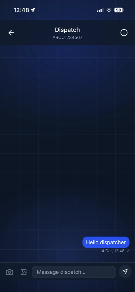LoadPilot driver app chat with dispatch